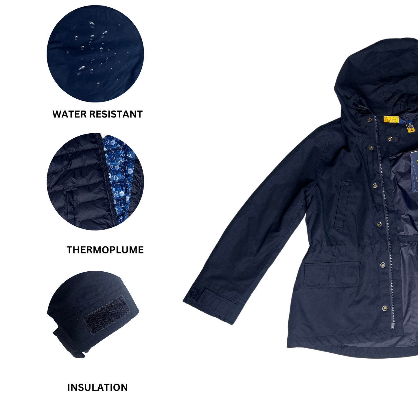 Boys Navy 3-in-1 Jacket – Water-Resistant & Eco-Friendly