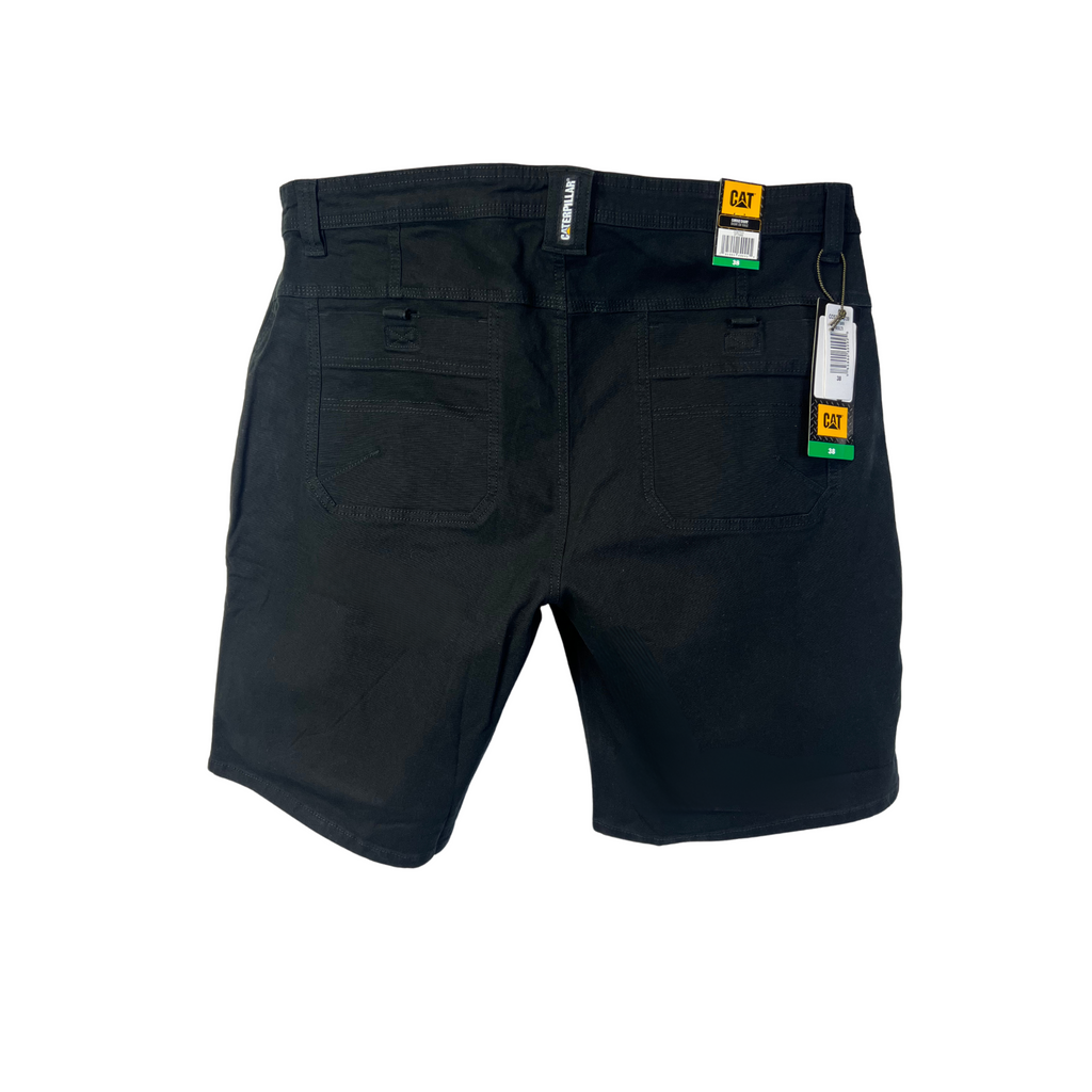 Men's Canvas Cargo Shorts - Black, Size 38