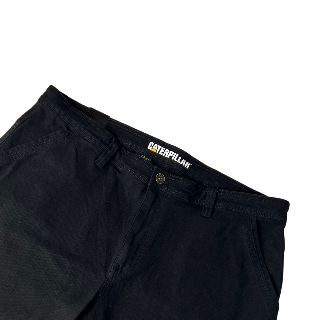 Men's Canvas Cargo Shorts - Black, Size 38
