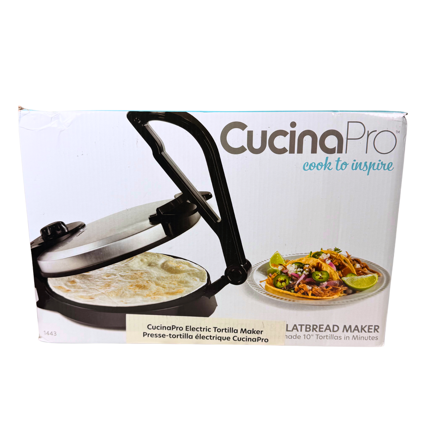Electric Tortilla Maker 10” – Non-Stick Flatbread, Roti, and Pita Press with Ready Light