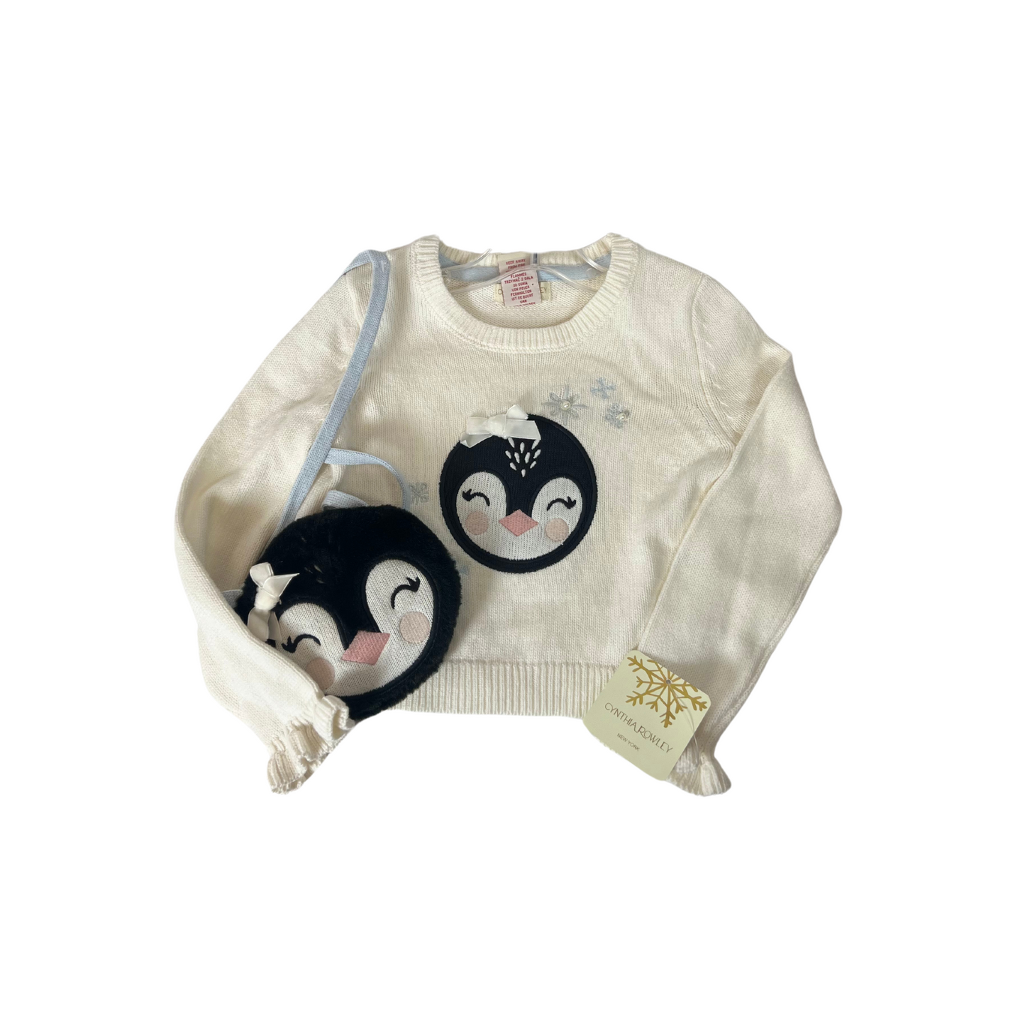Penguin Long Sleeve Pullover Sweater Toddler & Penguin Bag 3-4 Yrs Size 4T