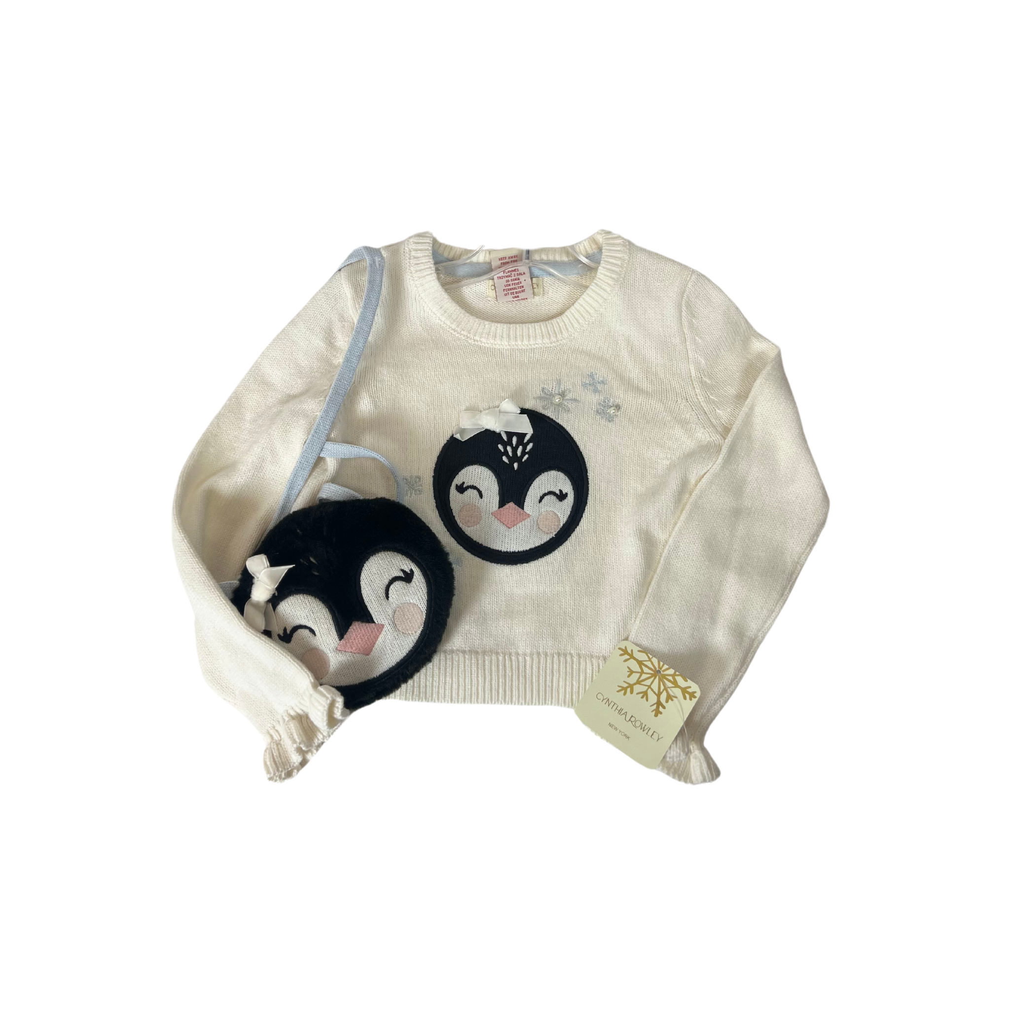 Penguin Long Sleeve Pullover Sweater Toddler & Penguin Bag 3-4 Yrs Size 4T