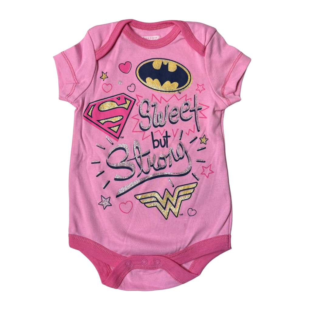 Baby Girls 5-Pack Justice League Onesies – Size 3–6M