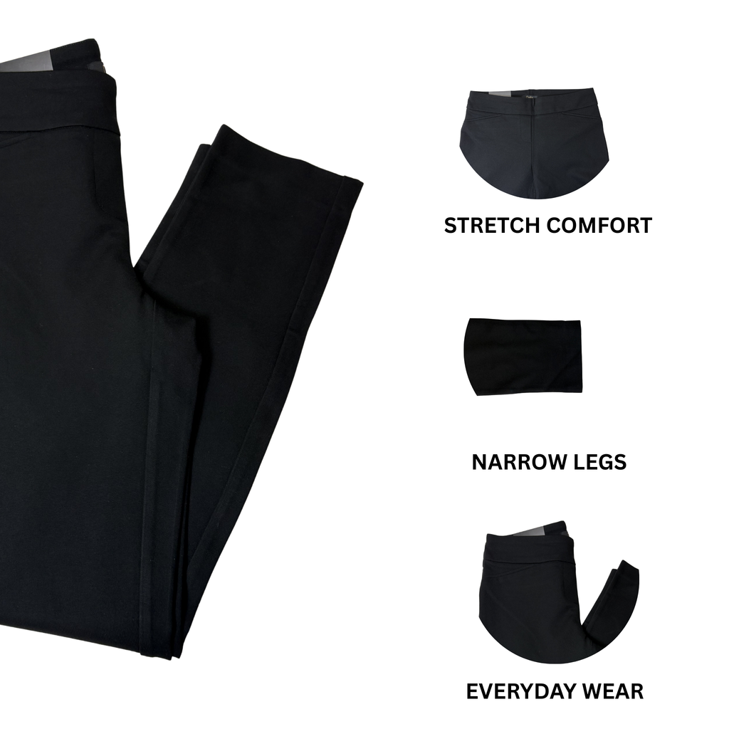 Women’s Black Pull-On Stretch Pants – Size 6