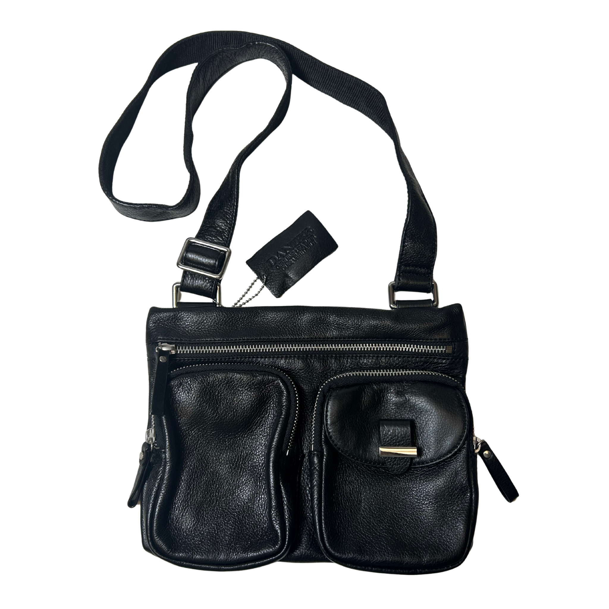 Black Leather Crossbody Bag – Genuine Leather Everyday Carry