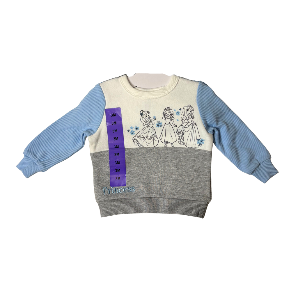 Baby Girls’ 4-Piece Princess Outfit Set Grey, Light Blue & White Size 3M