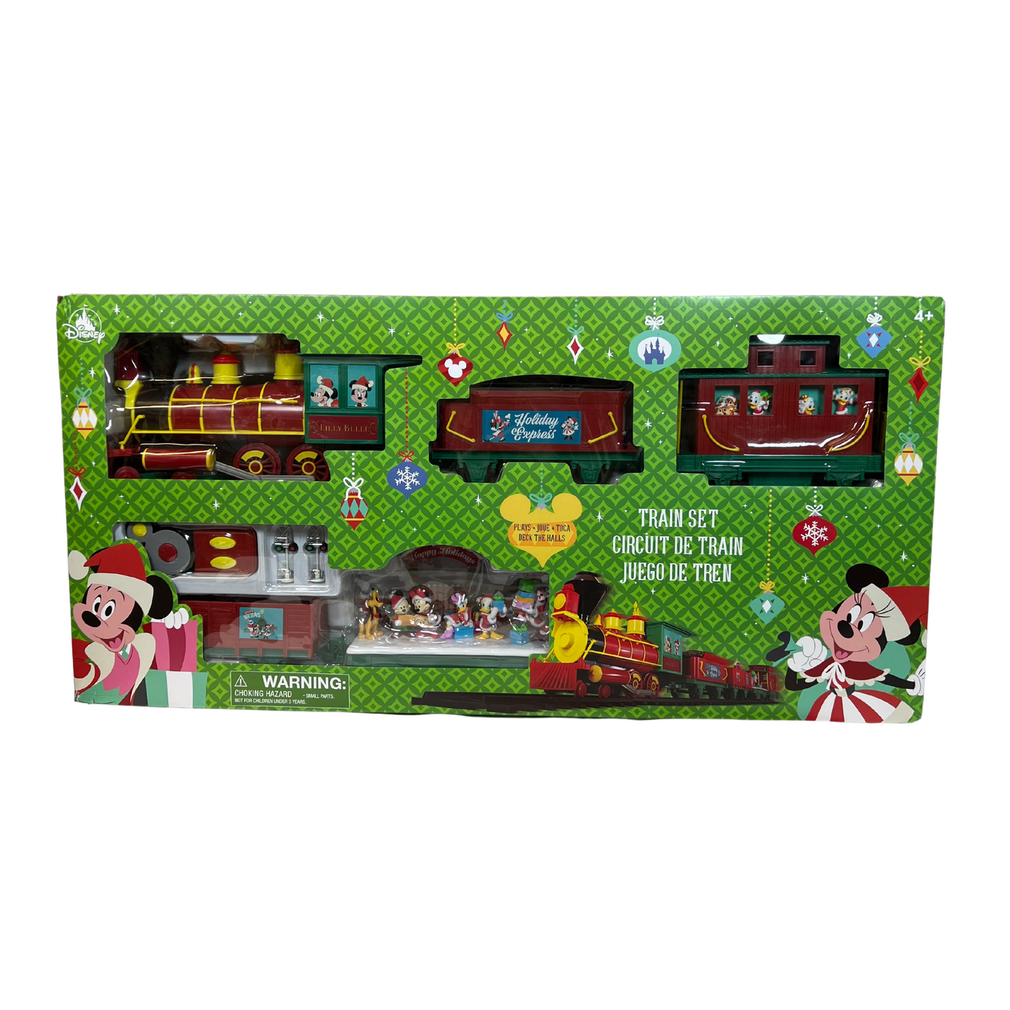 Disney Store Official Mickey Mouse and Friends "Making Christmas Magical" Electric Train Set - 35 Pieces with Remote Control, Sound Effects & Tracks