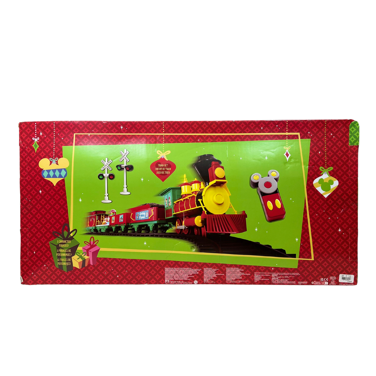 Disney Store Official Mickey Mouse and Friends "Making Christmas Magical" Electric Train Set - 35 Pieces with Remote Control, Sound Effects & Tracks