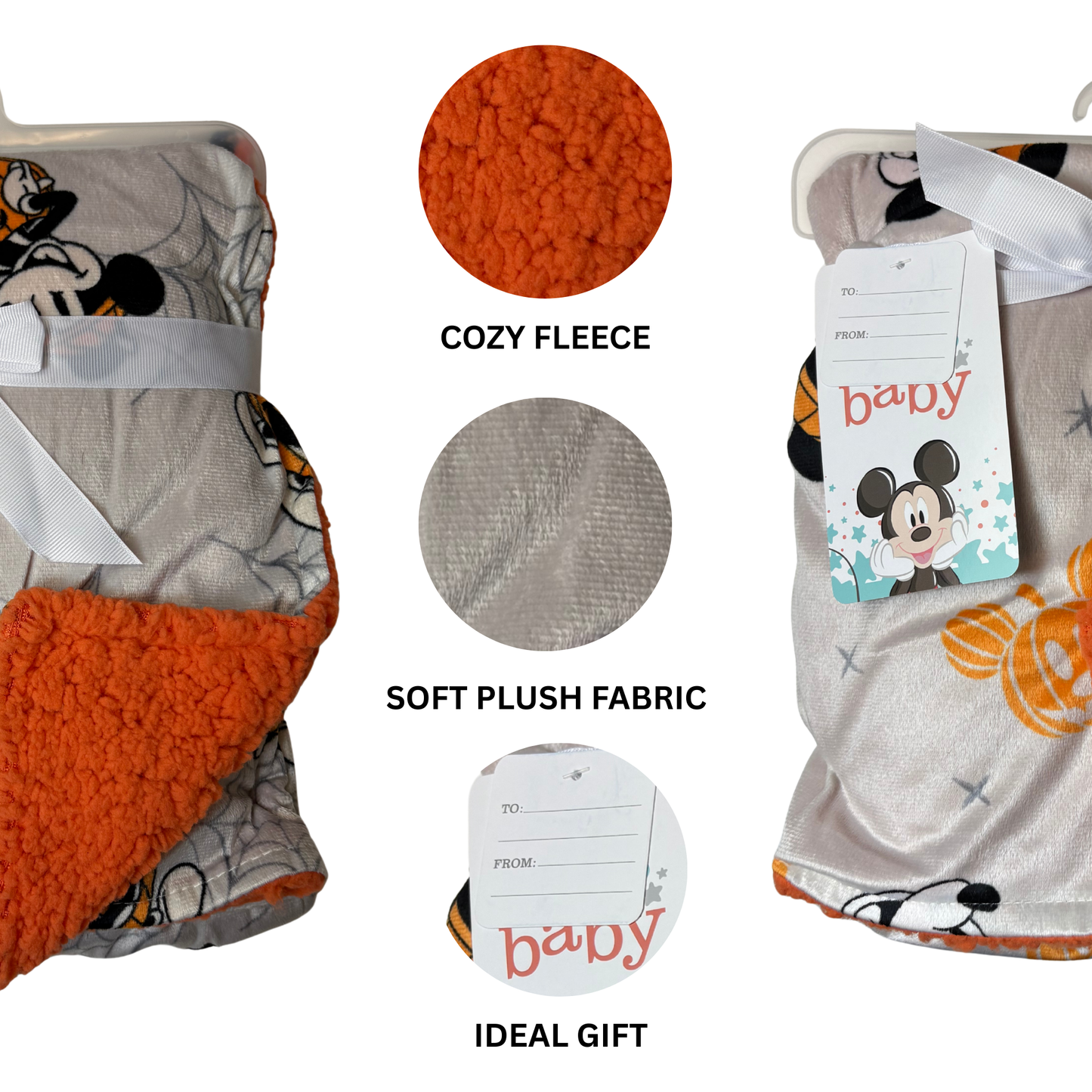 Mickey Mouse Halloween Baby Blanket 30x40 Soft Plush