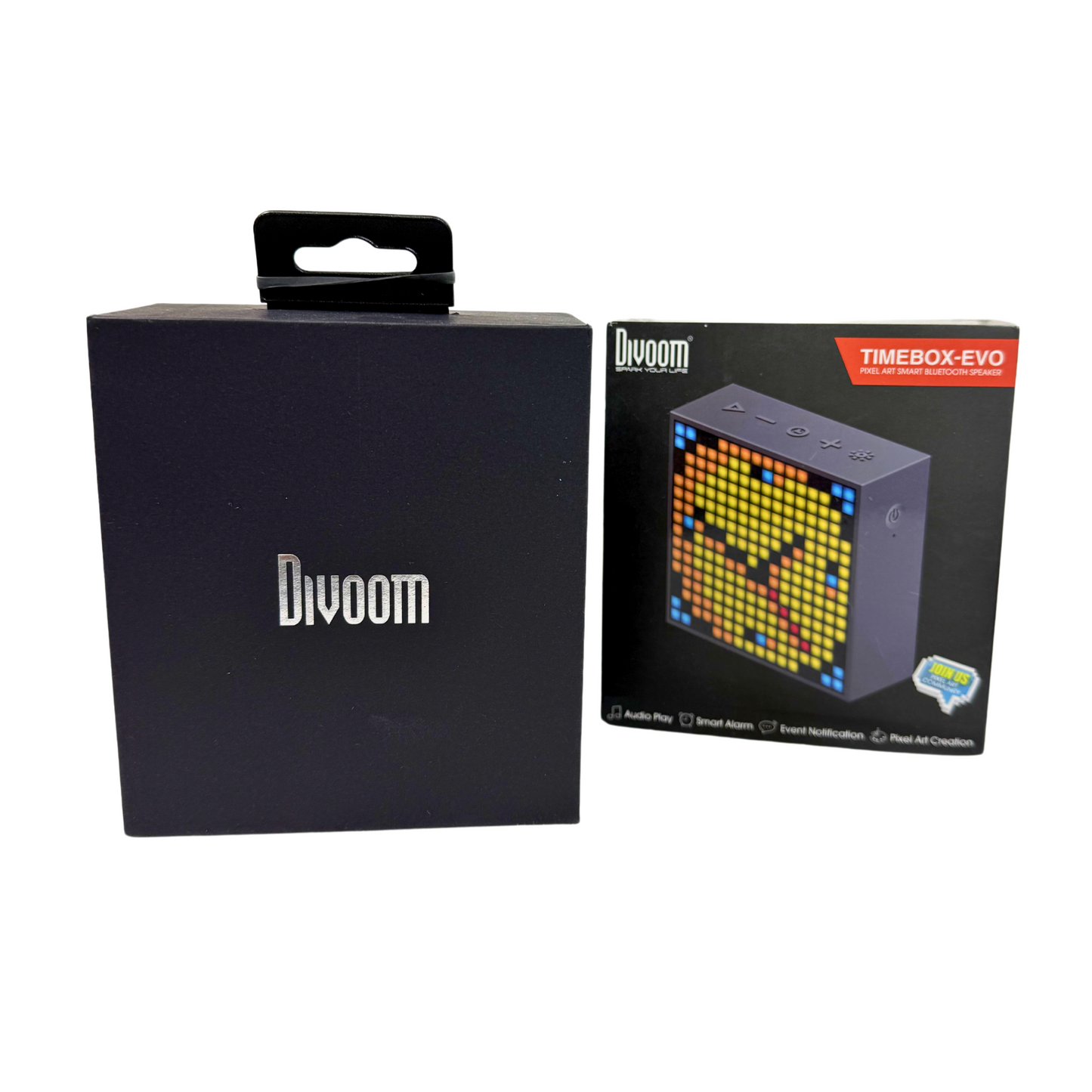 Divoom TimeBox Evo Pixel Art Bluetooth Speaker, LED Display, Alarm Clock, Black