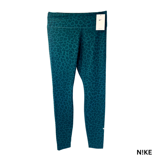 Dri-FIT Green Leopard Glitter Leggings – Mid-Rise, M