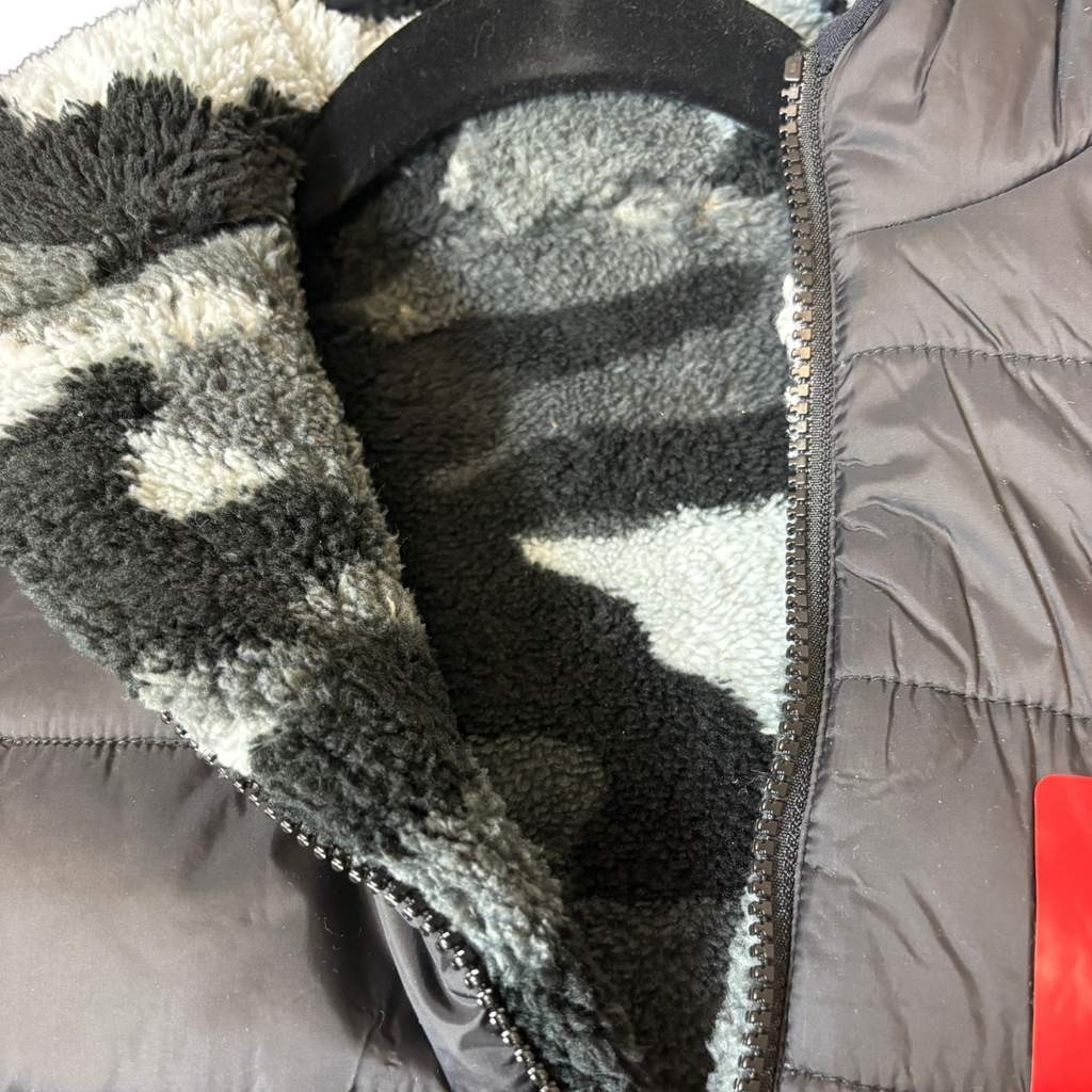 Boys Black Reversible Puff Jacket - M (7/8)