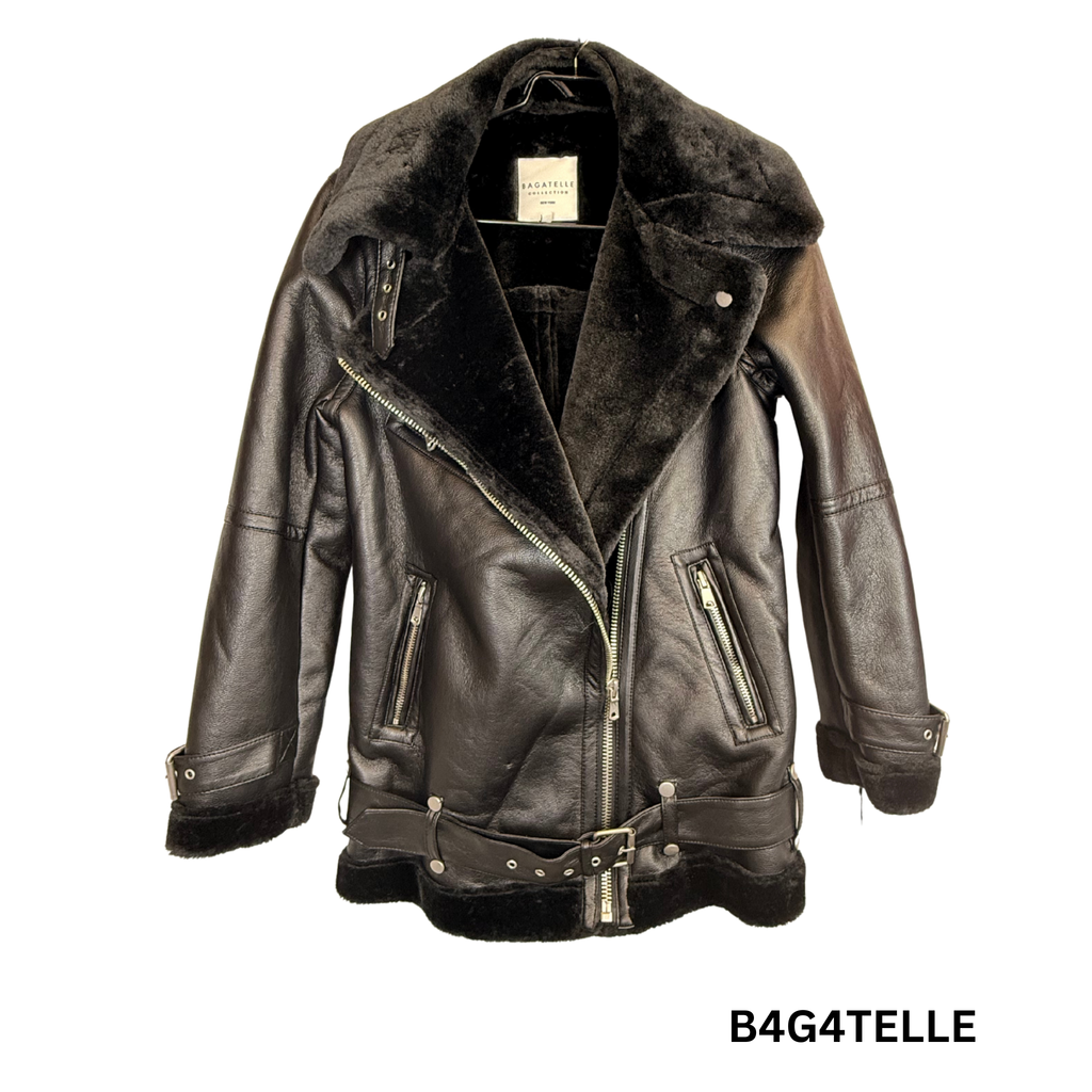 Women’s Black Faux Fur Jacket – Size S