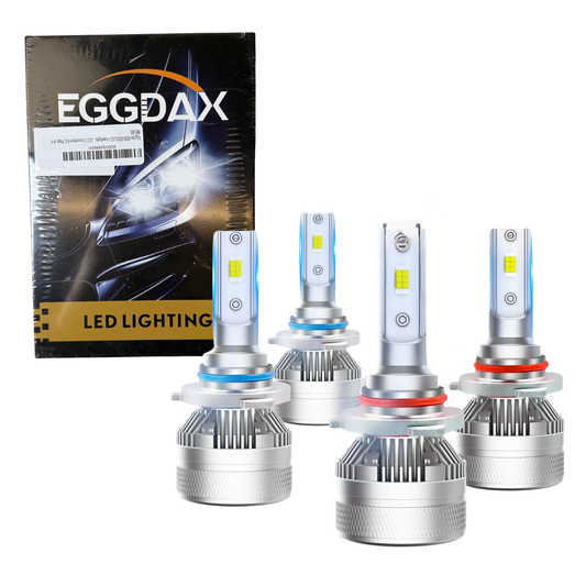 9005 9006 LED Headlight Bulbs Combo – 28000LM, 6500K Cool White, High & Low Beam, 4-Pack