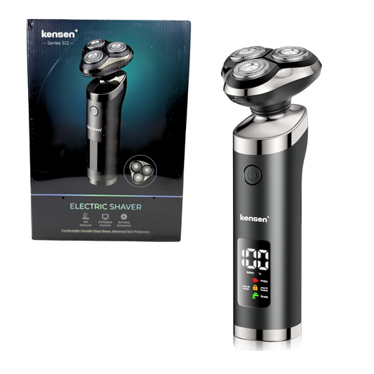Electric Shaver for Men – Waterproof Rotary Razor, LED Display, Extra Blade
