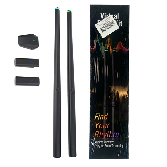 Portable Electronic Drum Set with MIDI & Vibration Sensing – Silent Air Drumsticks for Adults