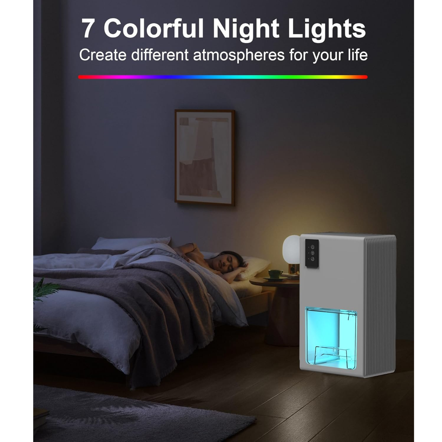 Freshdew Portable 85Oz Dehumidifier for Home – 960 Sq.Ft, Auto Shut Off, 7-Color LED, Bedroom, Bathroom, Closet, RV