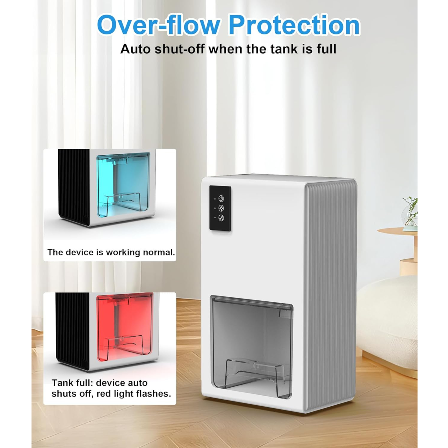 Freshdew Portable 85Oz Dehumidifier for Home – 960 Sq.Ft, Auto Shut Off, 7-Color LED, Bedroom, Bathroom, Closet, RV