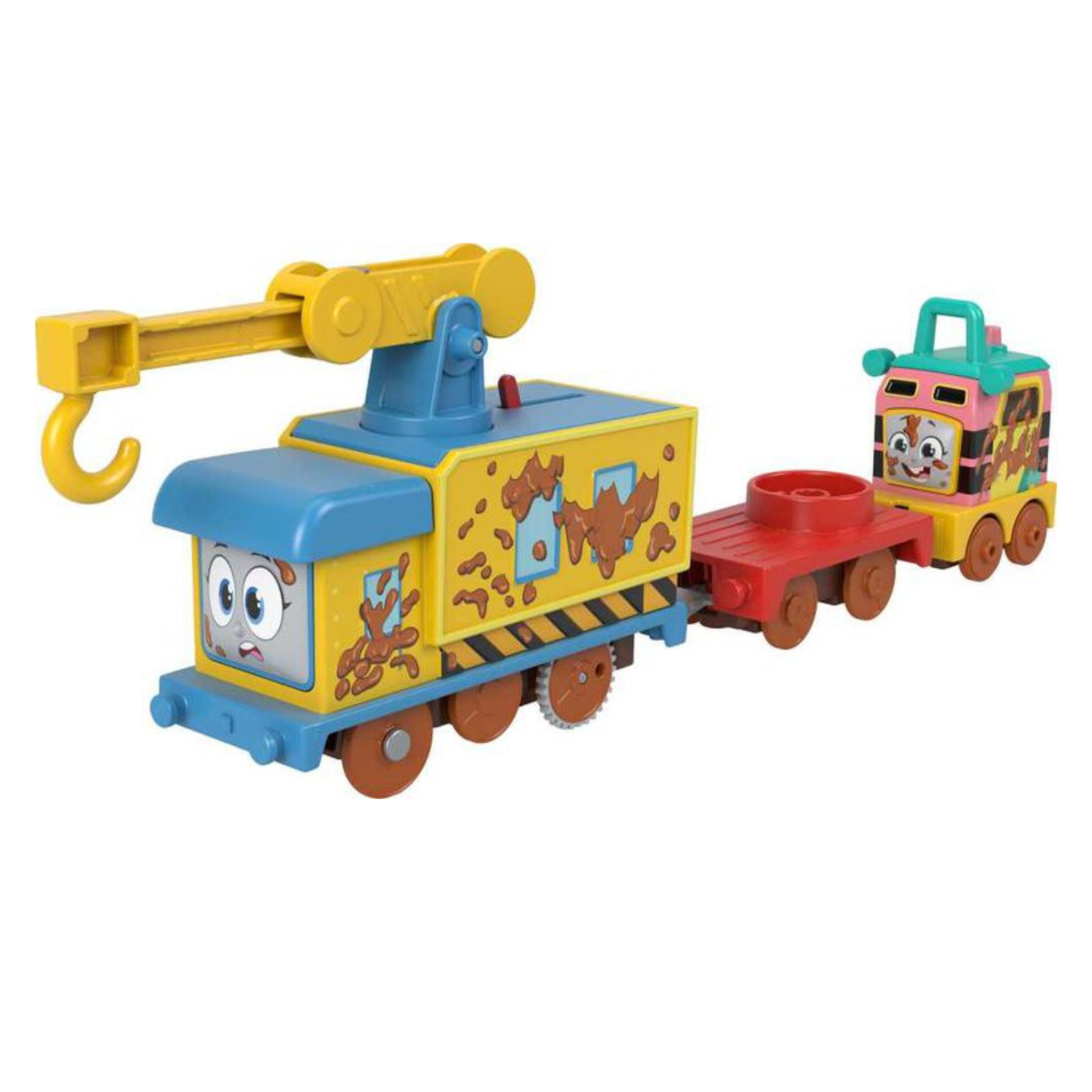 Thomas & Friends Muddy Fix ’em Up Friends Motorized Vehicle Set – Carly the Crane & Sandy the Rail Speeder