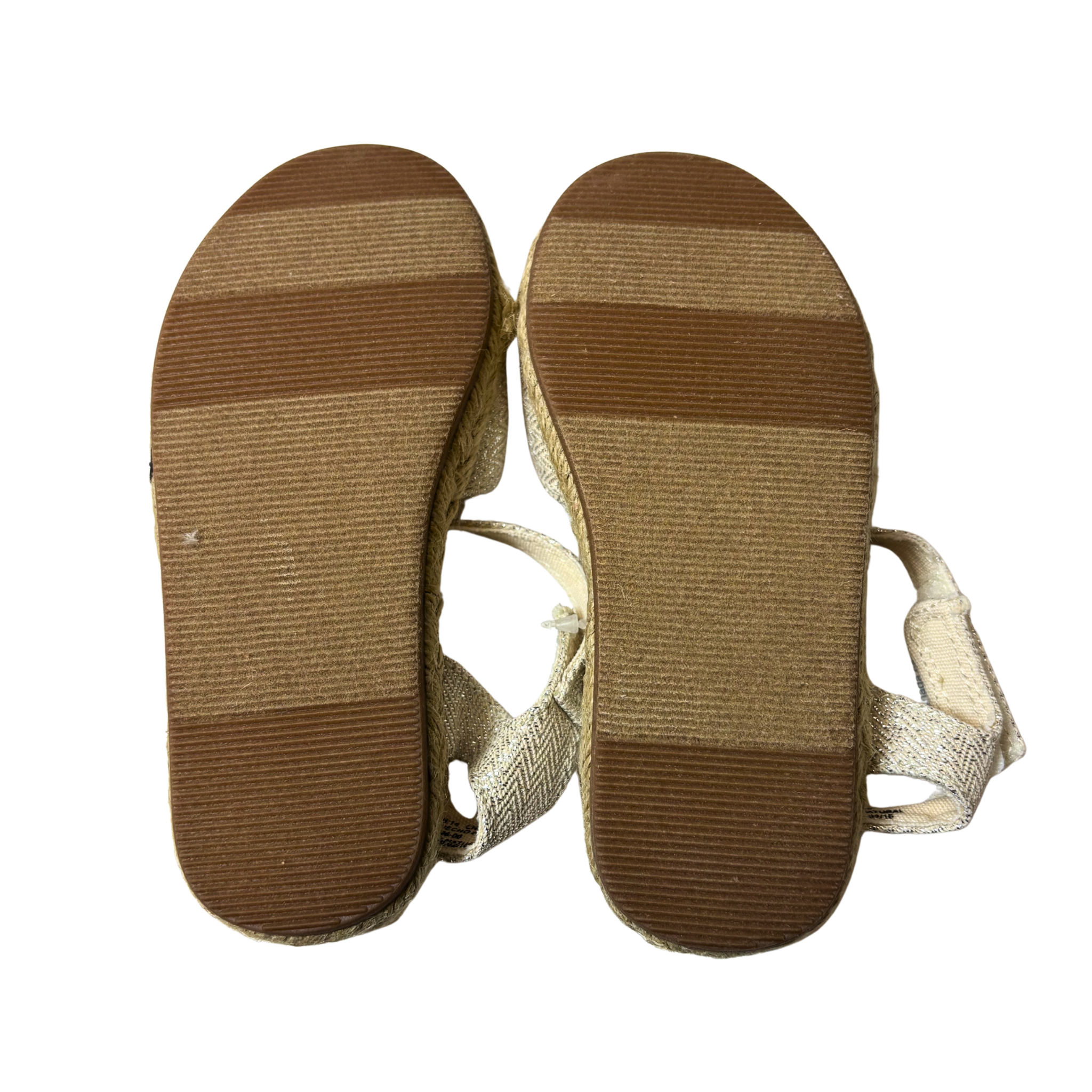 Girls Beige Jute Sparkle Sandals – Size US 7