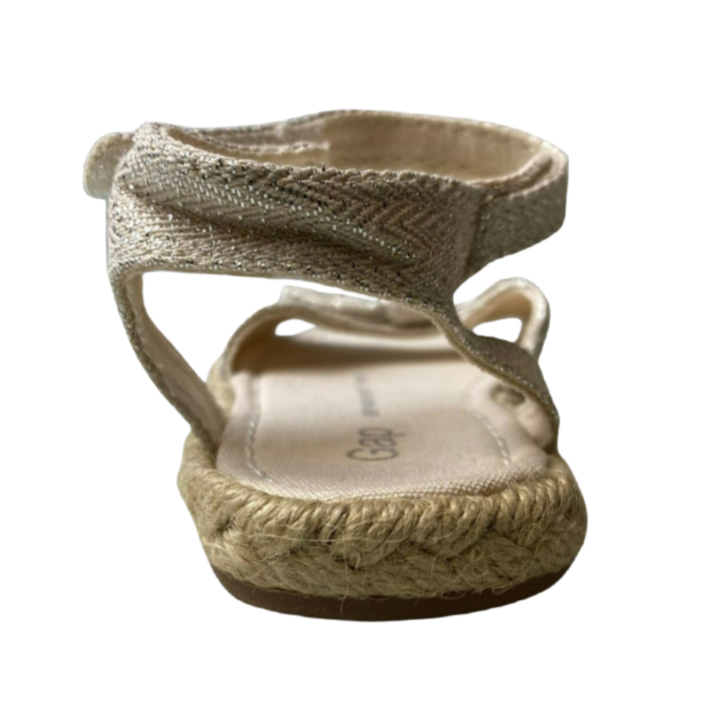 Girls Beige Jute Sparkle Sandals – Size US 7