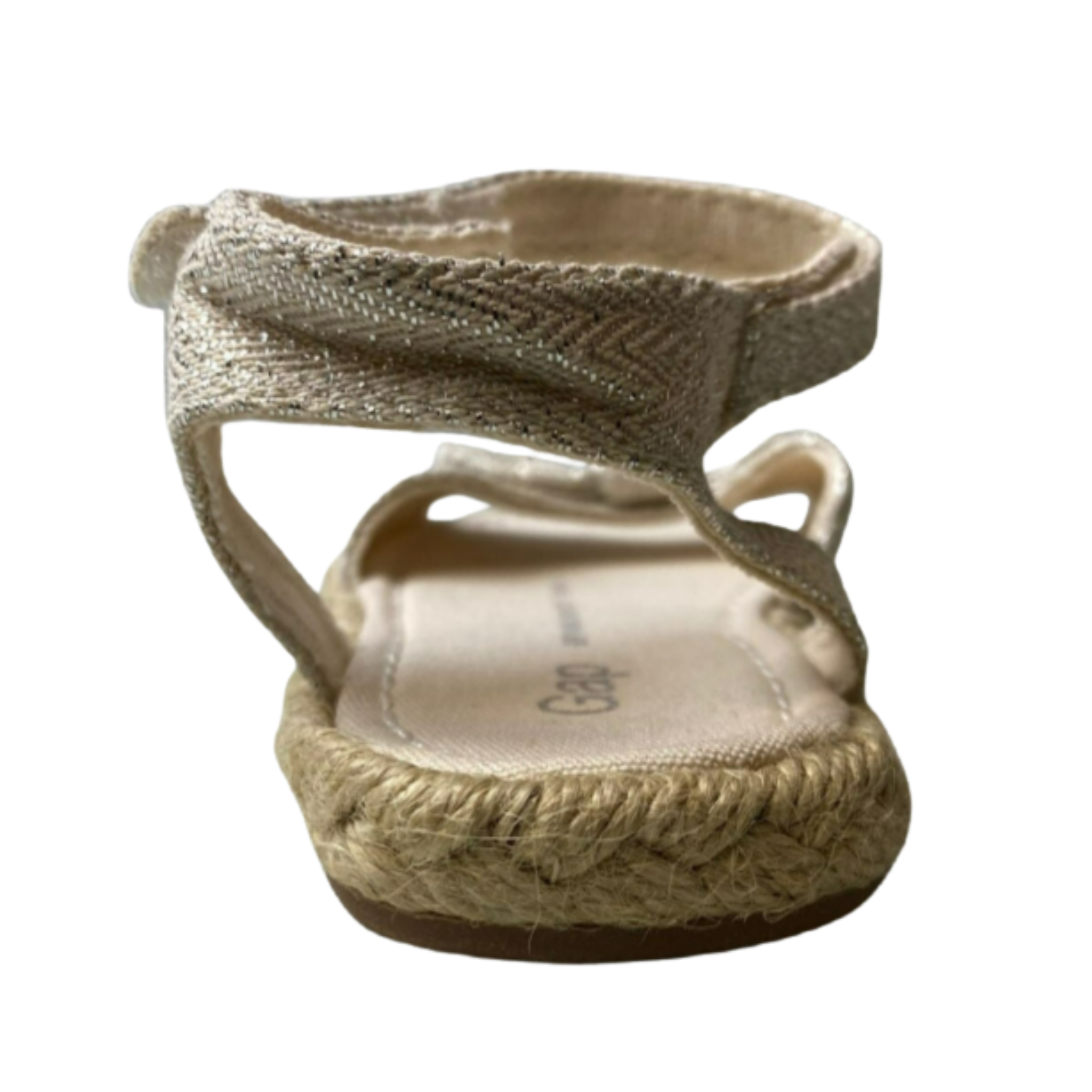 Girls Beige Jute Sparkle Sandals – Size US 7