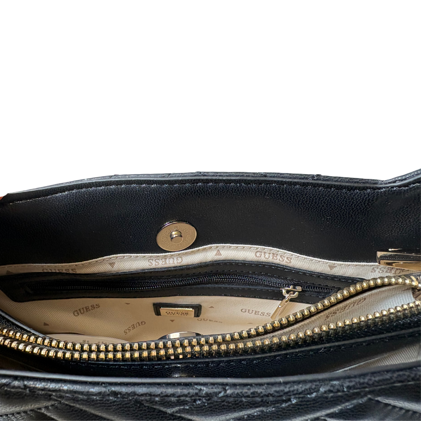 Women’s Anning Shoulder Bag – Black/Dark Taupe Faux Leather