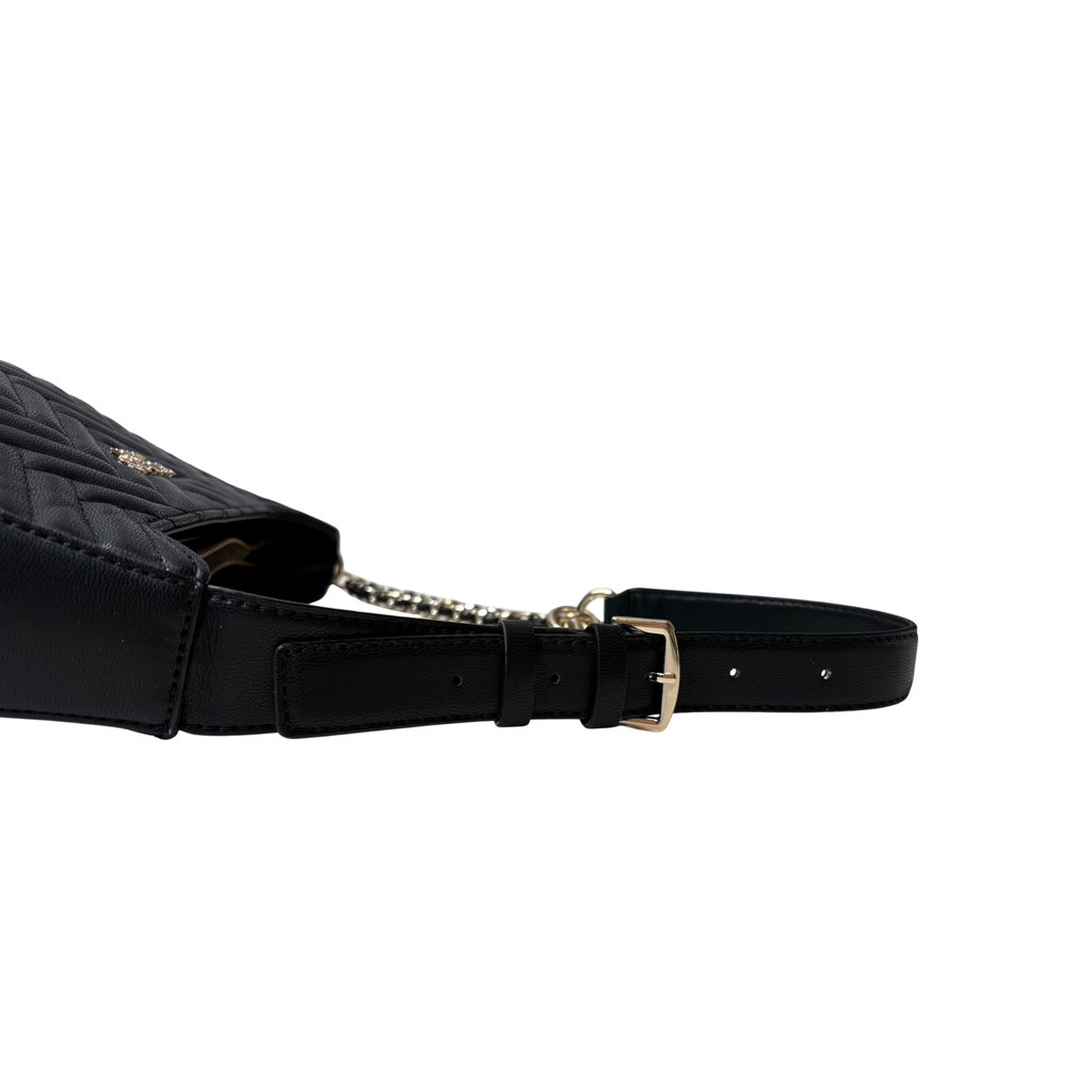 Women’s Anning Shoulder Bag – Black/Dark Taupe Faux Leather