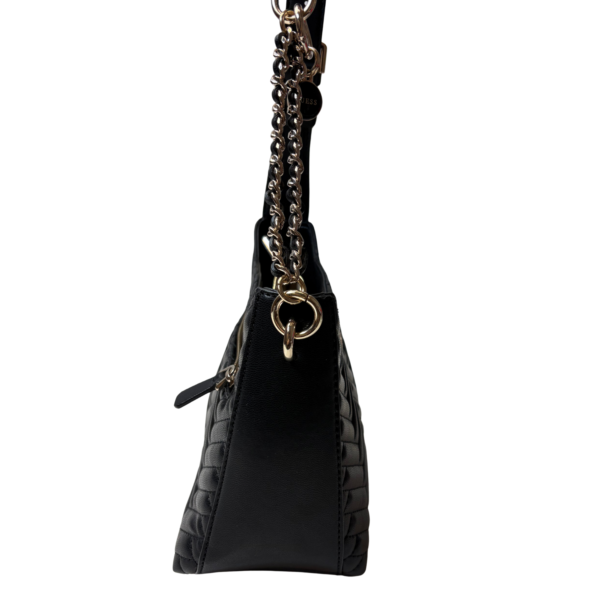 Women’s Anning Shoulder Bag – Black/Dark Taupe Faux Leather