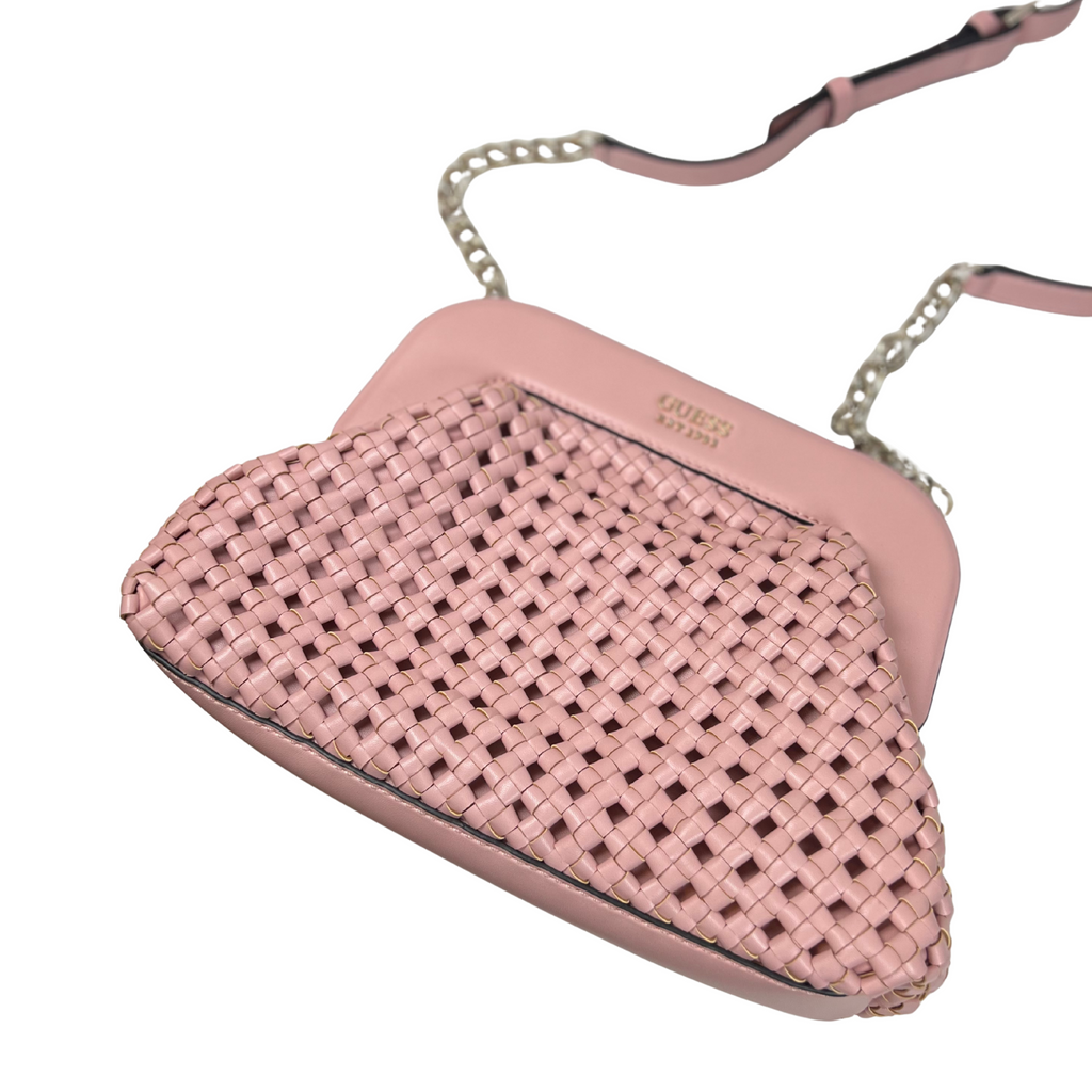 Women’s Sicilia Frame Clutch with Woven Texture and Adjustable Strap