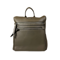 Stylish Olive Backpack – Faux Leather, Spacious & Durable Everyday Bag