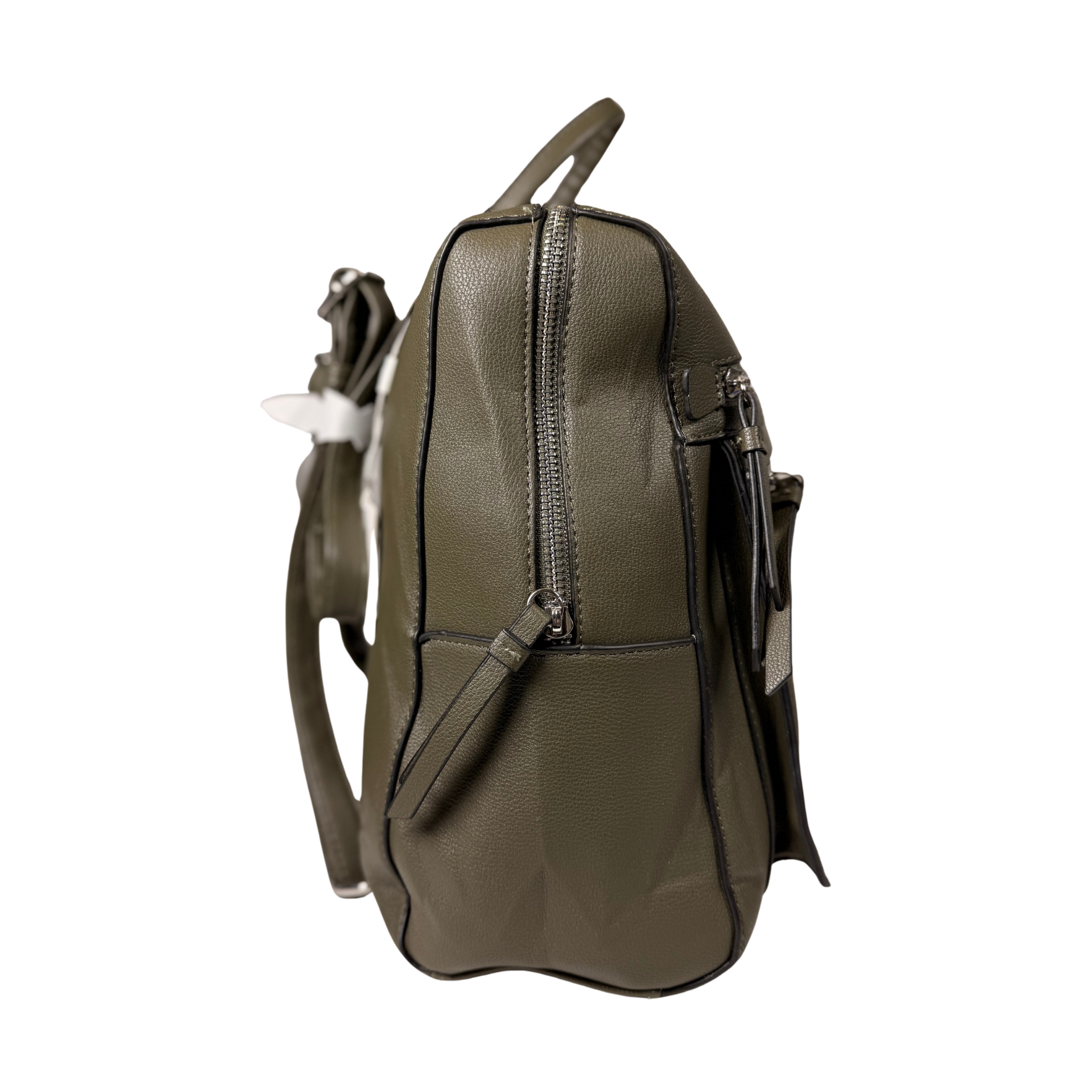 Stylish Olive Backpack – Faux Leather, Spacious & Durable Everyday Bag