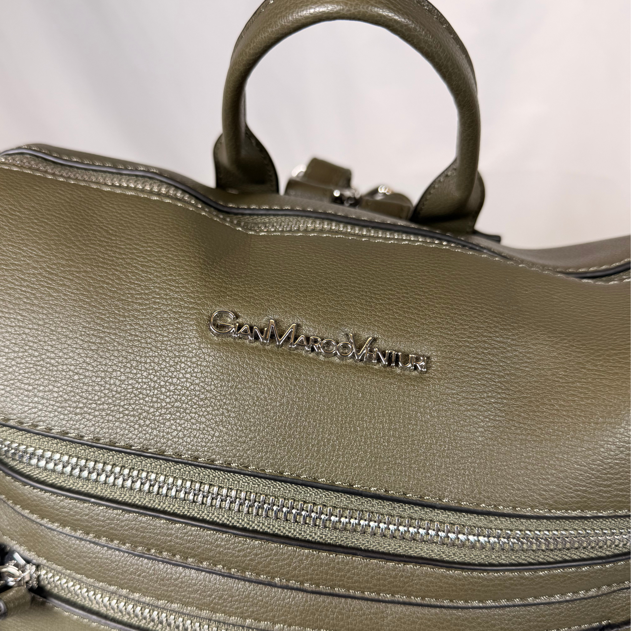 Stylish Olive Backpack – Faux Leather, Spacious & Durable Everyday Bag