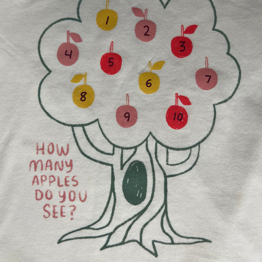 Girls Cream Long Sleeve Apple T-Shirt Size 4T
