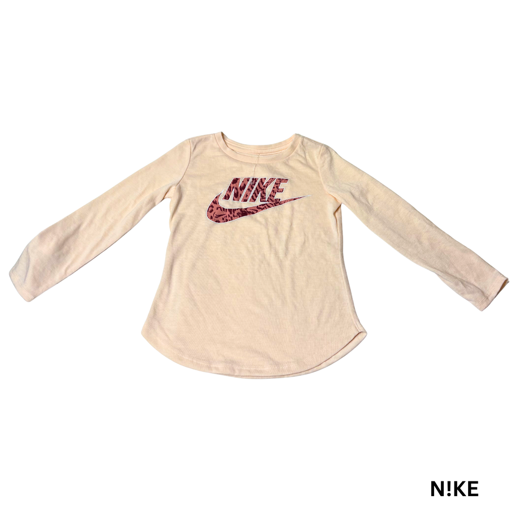 Girls Nike Futura Leopard Logo Long Sleeve T-Shirt – Size 3T