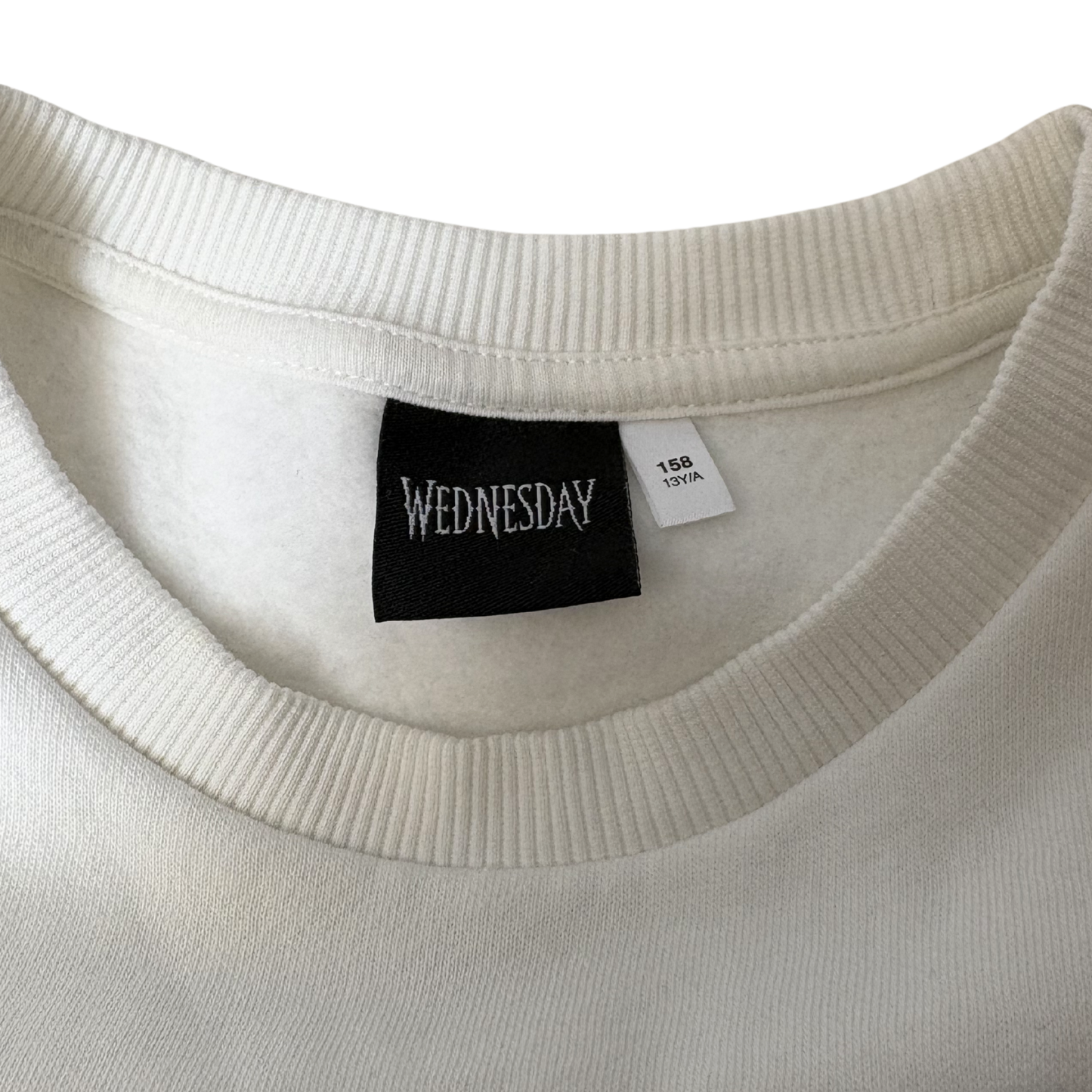 Girls Wednesday Addams White Sweatshirt – Size 13 Years
