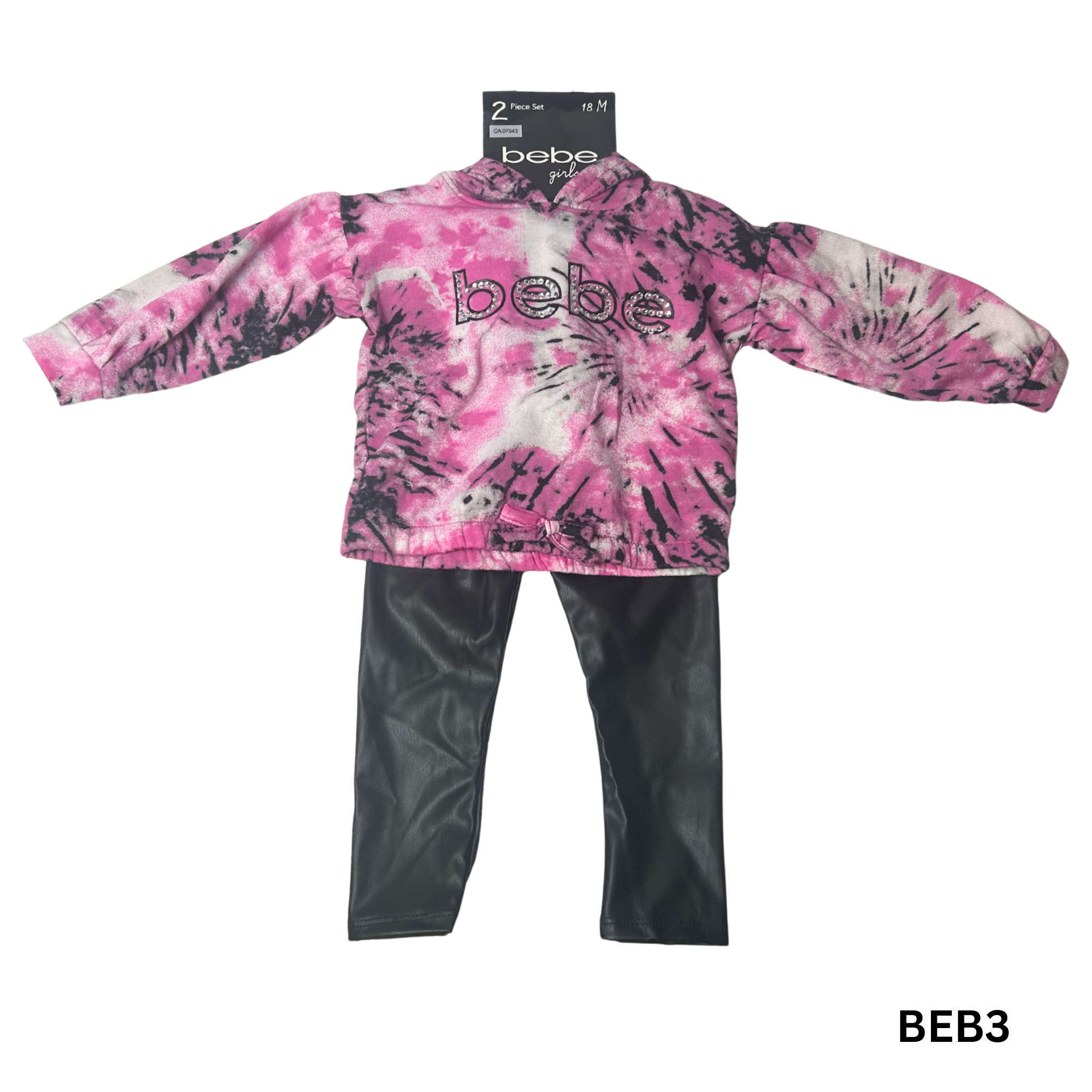 Girls 2-Piece Tie-Dye Hoodie & Pants Set – Size 18M