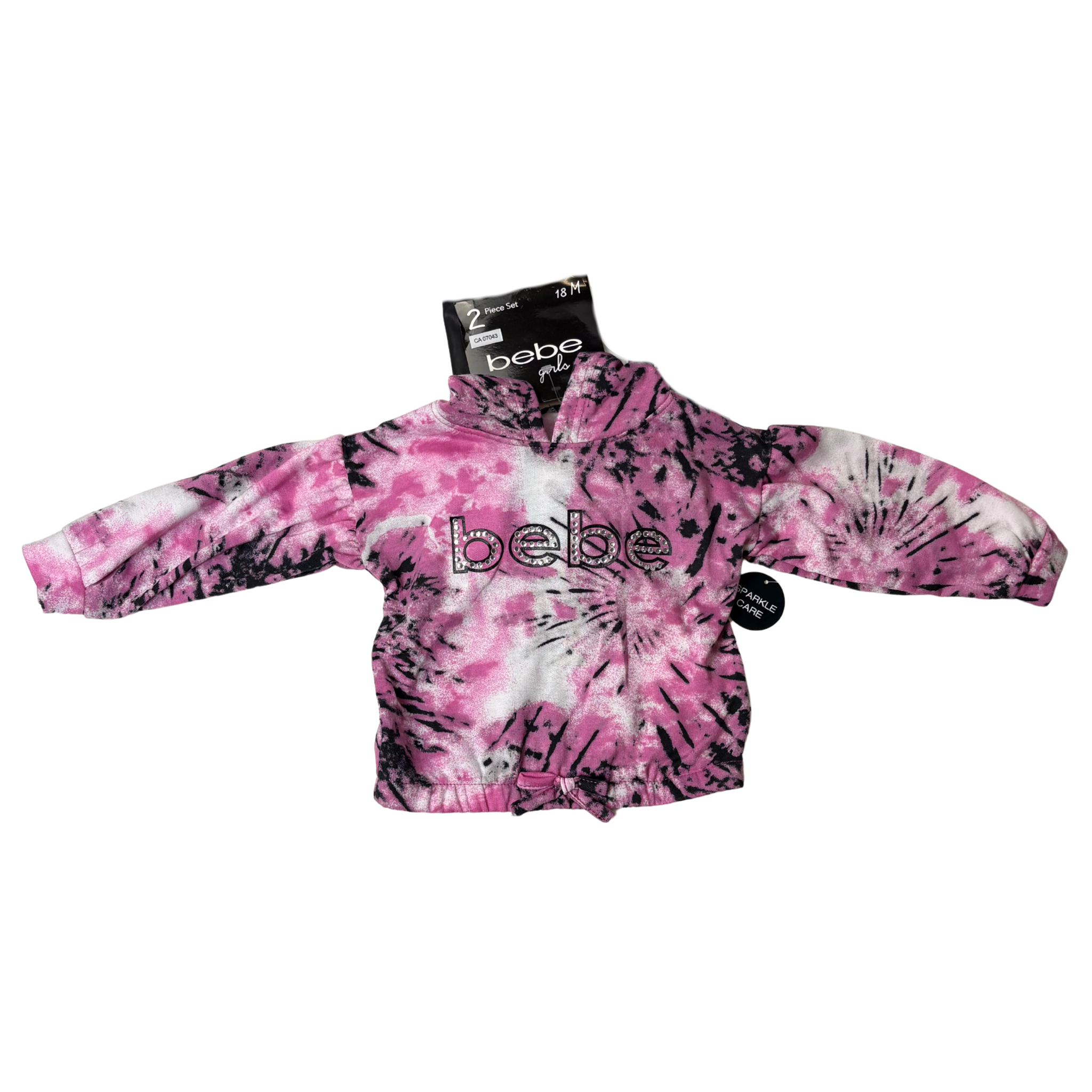 Girls 2-Piece Tie-Dye Hoodie & Pants Set – Size 18M