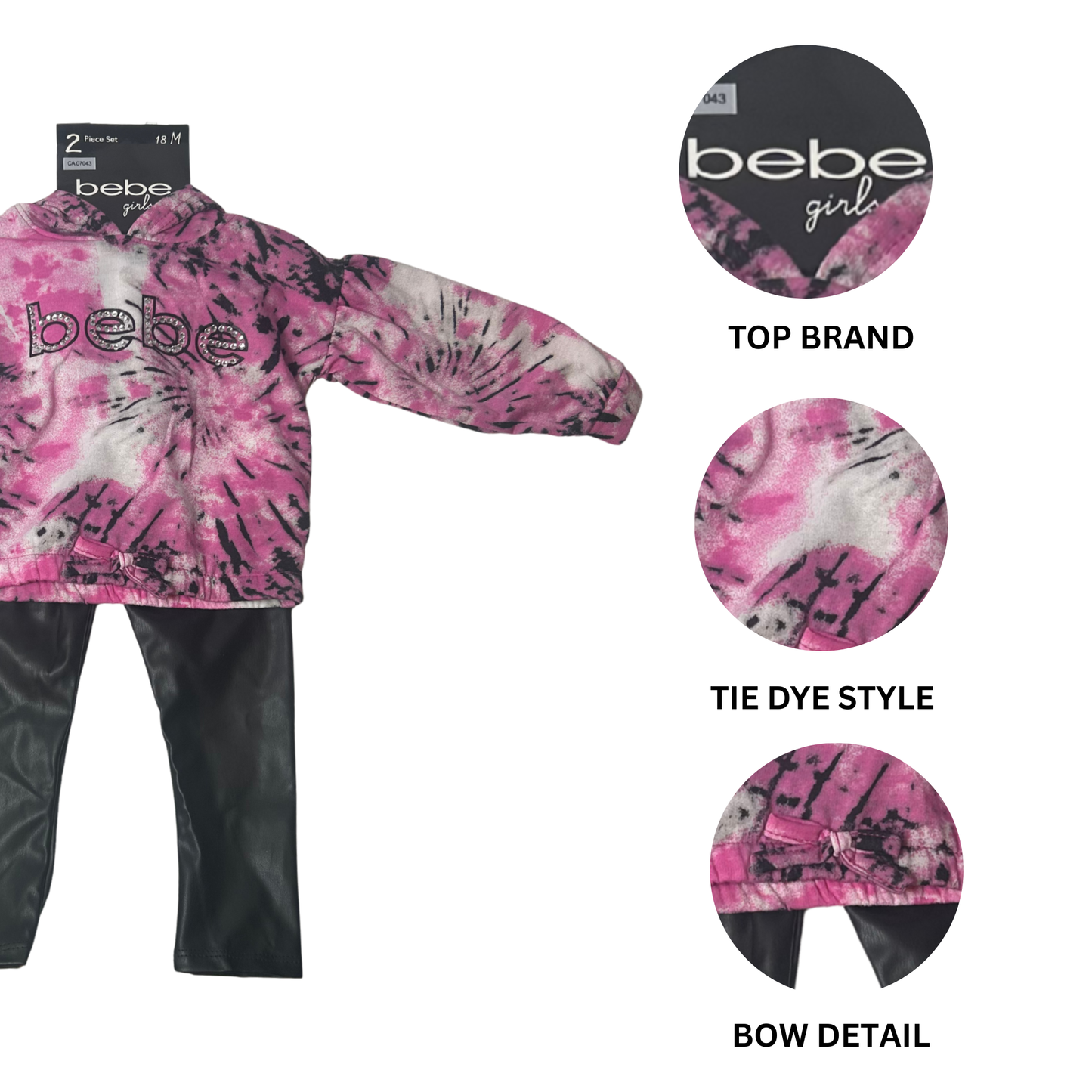 Girls 2-Piece Tie-Dye Hoodie & Pants Set – Size 18M