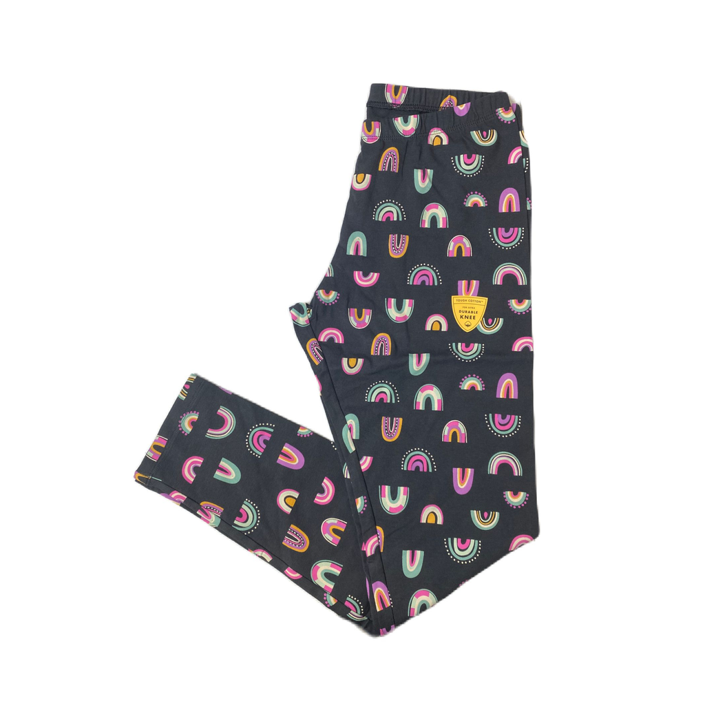 Girls Black Rainbow Leggings - XXL (18)
