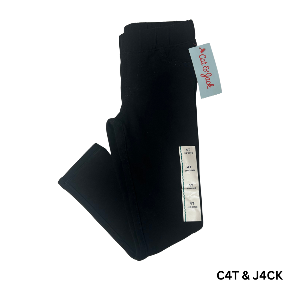 Girls’ Black Stretch Jeggings – Size 4T