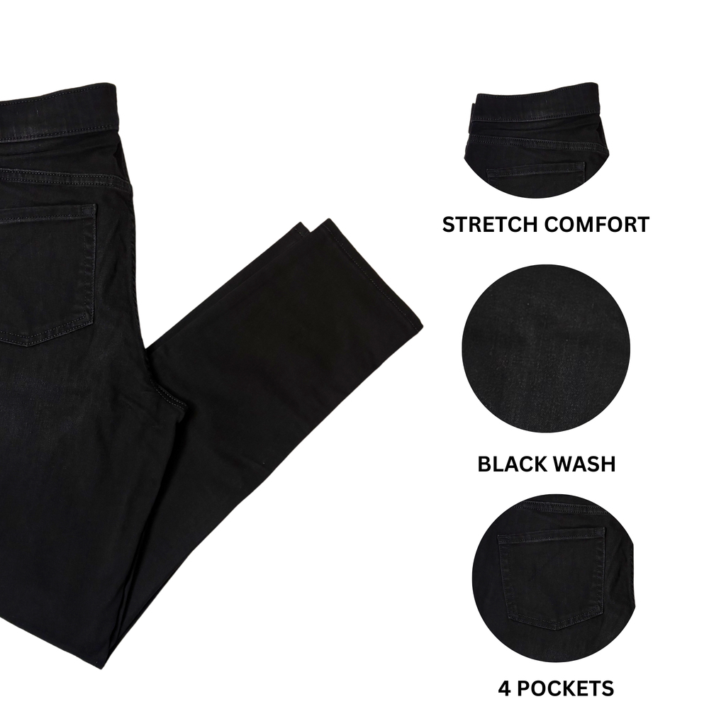 Girls Black Wash Stretch Jeggings - 18+
