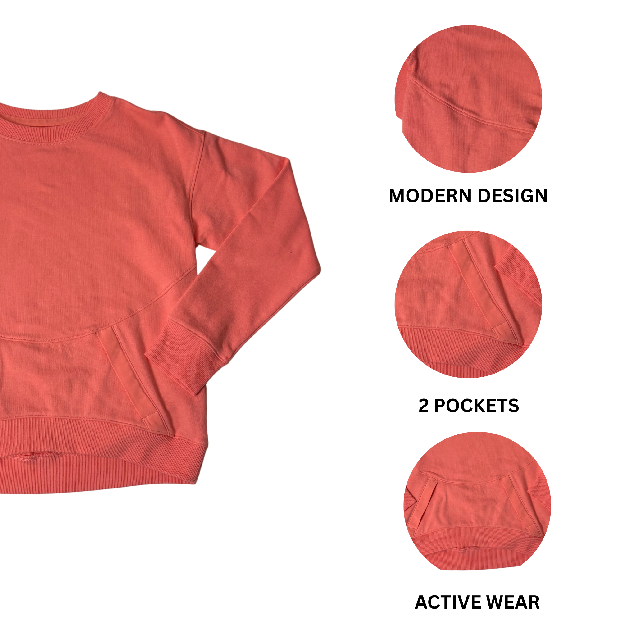 Girls Blush Hidden Pocket Crew Neck Sweater - S (6/6X)