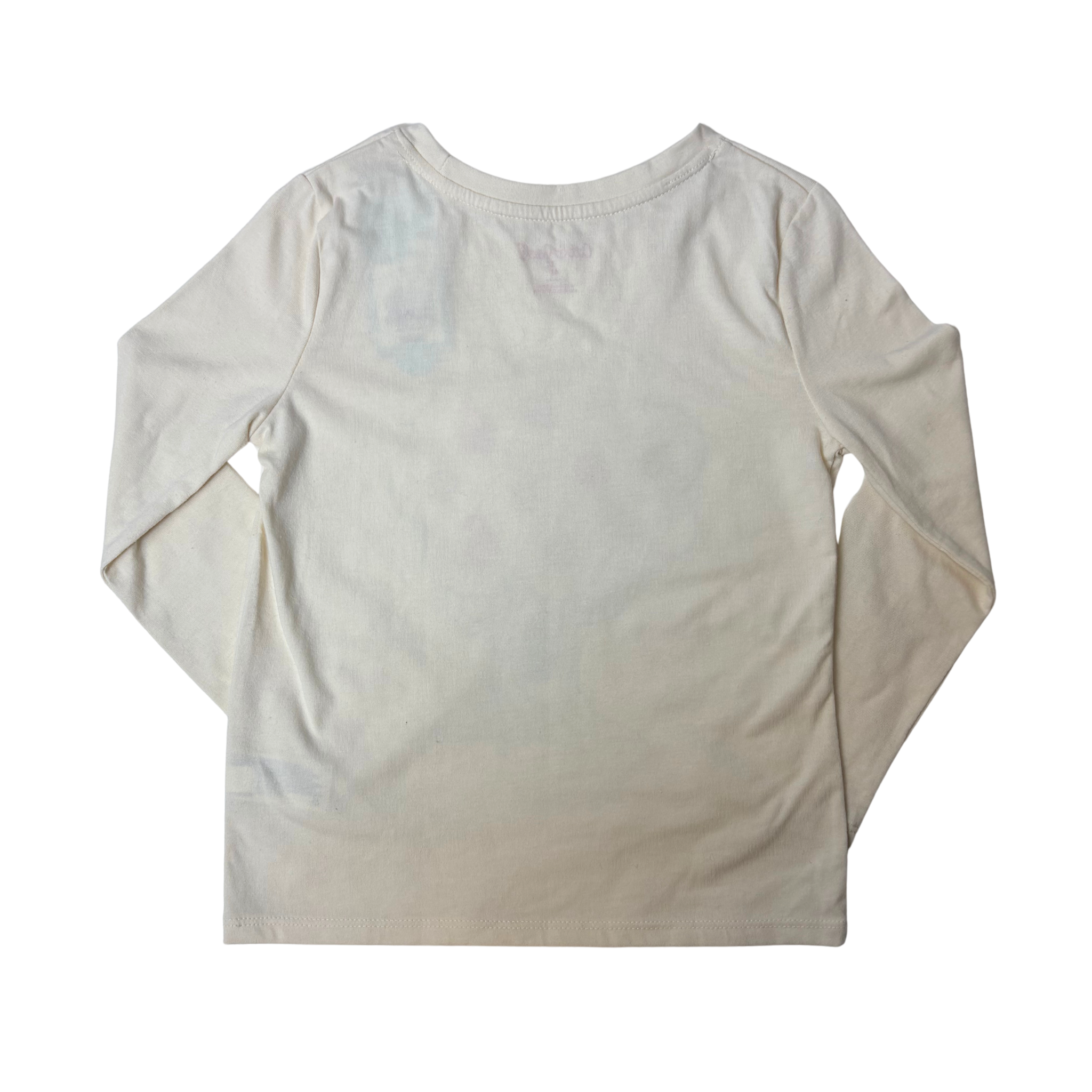 Girls Cream Long Sleeve Apple T-Shirt Size 4T