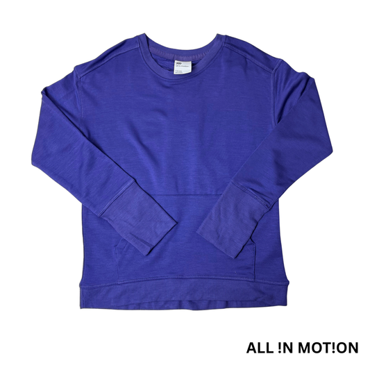 Girls Dark Purple Super Soft Pullover Thumbhole Shirt - S (6/6x)