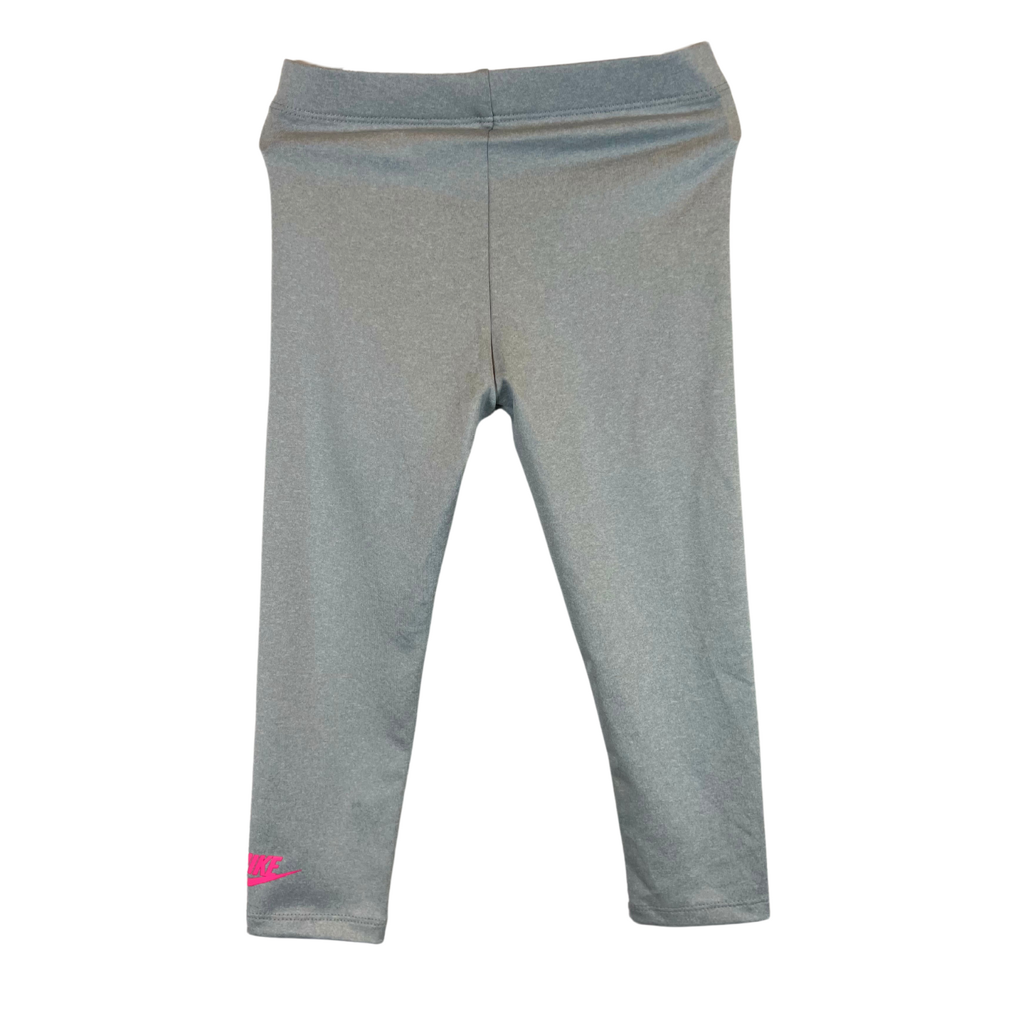 Girls' Grey Leggings with Pink Logo - 3-4 Years (96-104 cm)