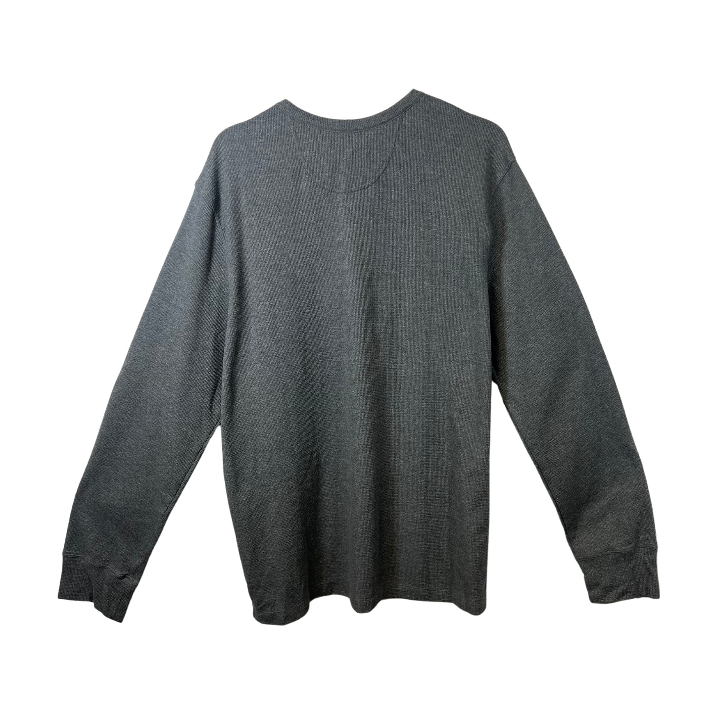 Men's Grey Waffle Long Sleeve Shirt - XL