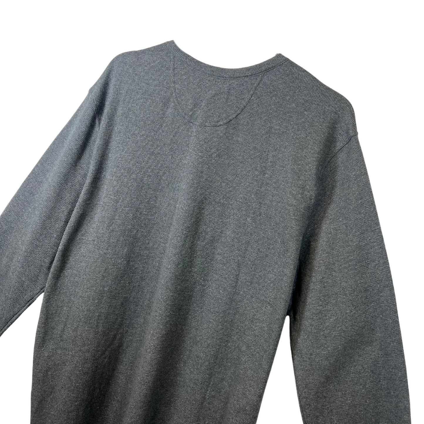 Men's Grey Waffle Long Sleeve Shirt - XL