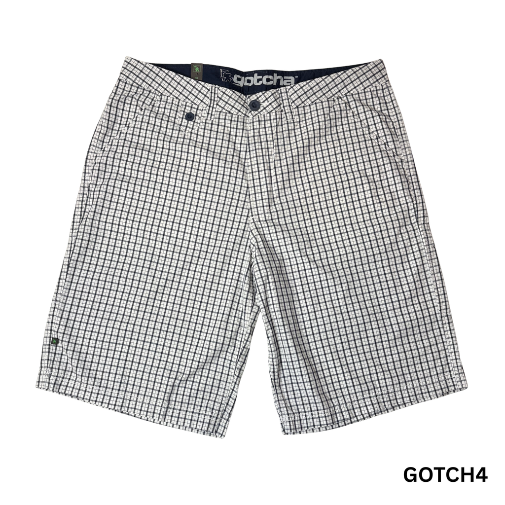 Men’s Blue & White Plaid Shorts – Size 38