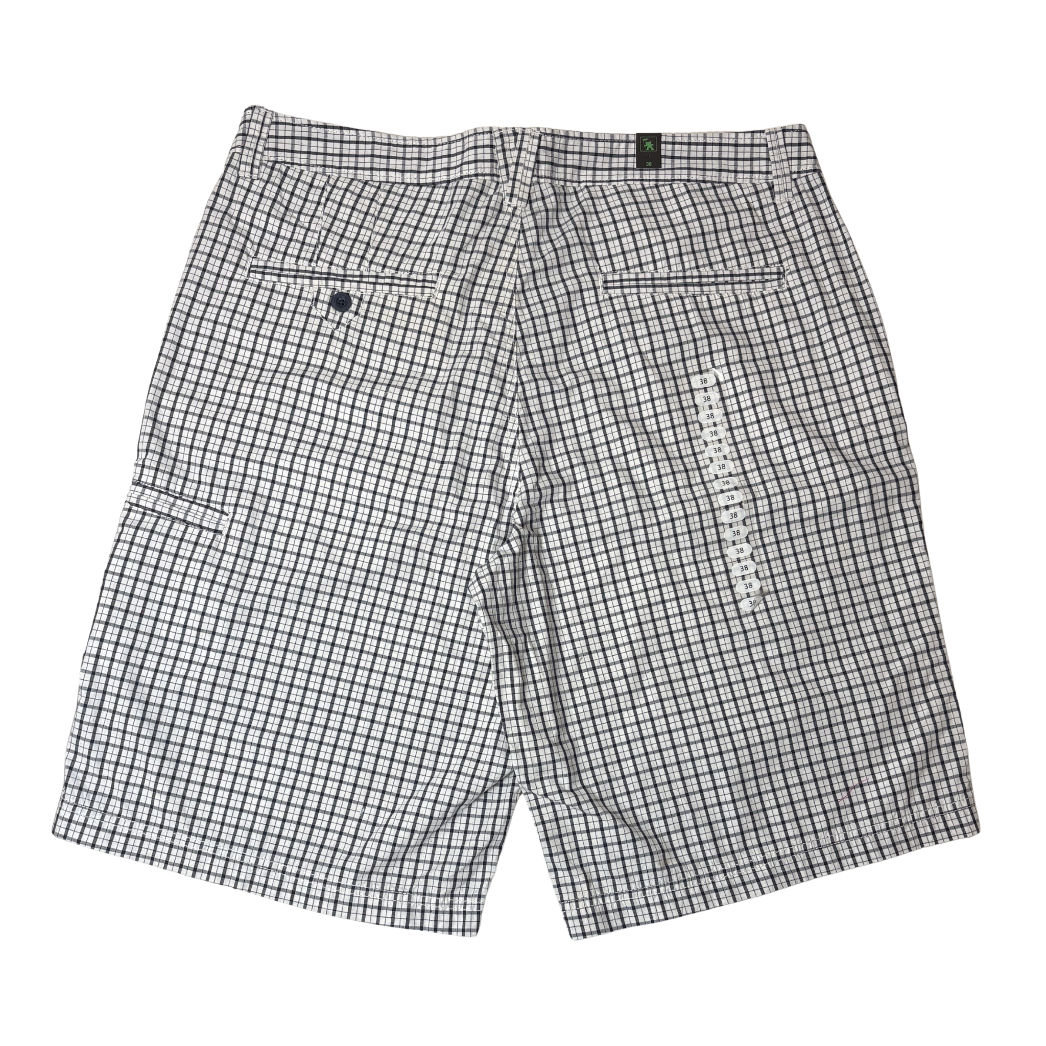 Men’s Blue & White Plaid Shorts – Size 38